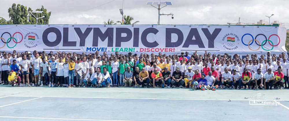 • Participants at the Olympic Day walk