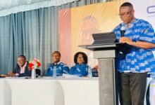 Prof. Puplampu delivering his address