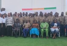 • Mrs Ofosu-Adjare (seated middle) with other dignitaries at the programme