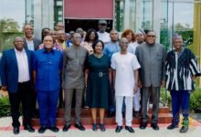 • Professor Jane Naana Opoku-Agyemang (middle) with the Functional Executive Committee of NDC