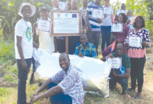 • The beneficiaries with their certificates after the training