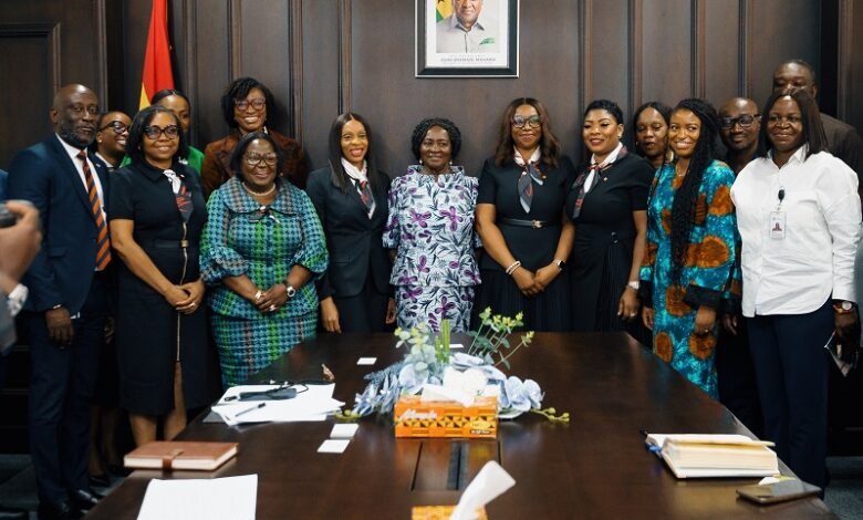 • Chizoma Okoli (middle) flanked by Vice President Naana Jane Opoku-Agyemang (right) and Yvette Atekpe, Board Member, Access Bank Ghana