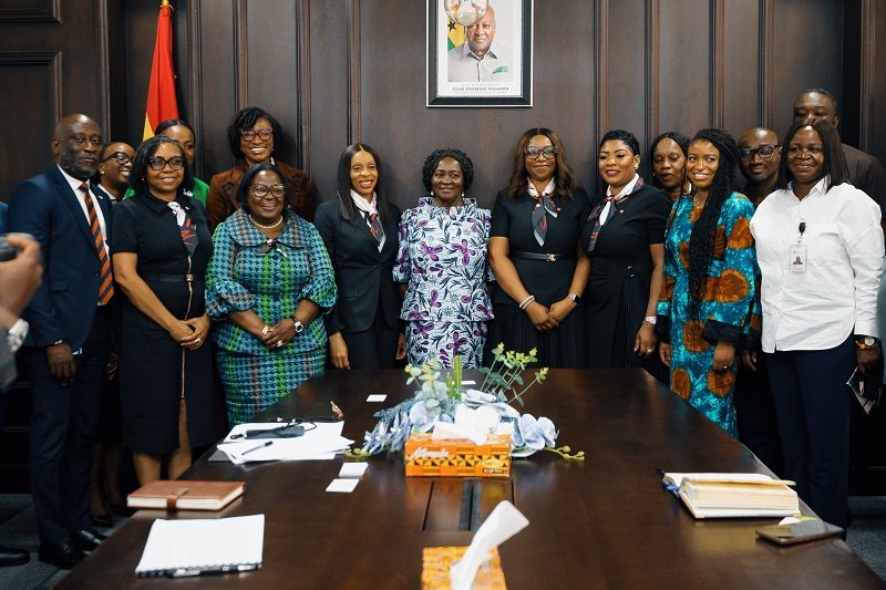 • Chizoma Okoli (middle) flanked by Vice President Naana Jane Opoku-Agyemang (right) and Yvette Atekpe, Board Member, Access Bank Ghana