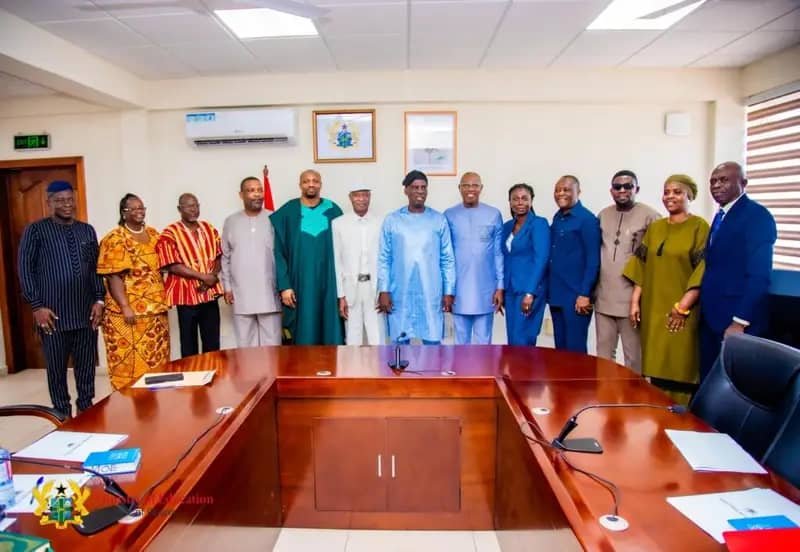 • Mr Haruna Iddrisu (middle) with the members of the new NaCCA board