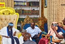 Mr Boateng (right) with the Chief Imam during the visit