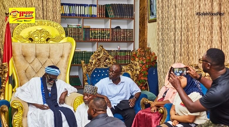 Mr Boateng (right) with the Chief Imam during the visit