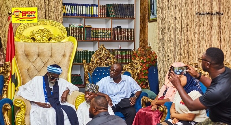 Mr Boateng (right) with the Chief Imam during the visit