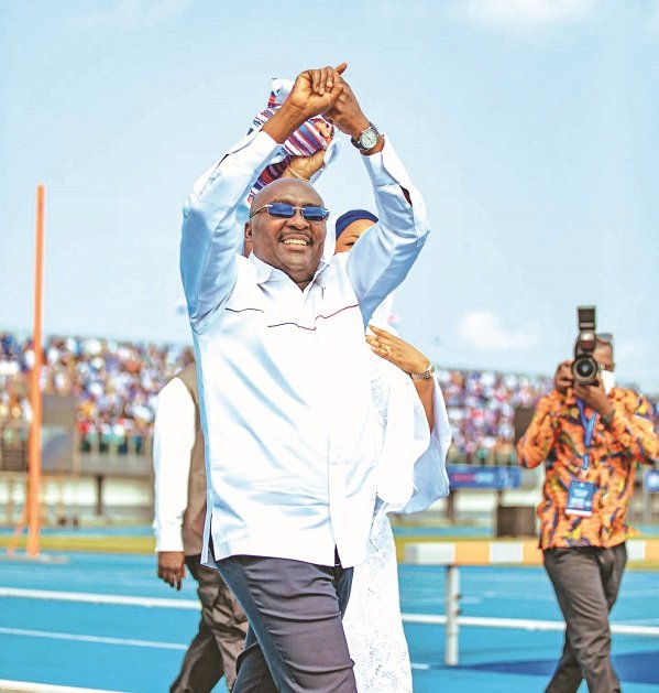 • Dr Bawumia acknowledging cheers from NPP supporters at the delegates conference