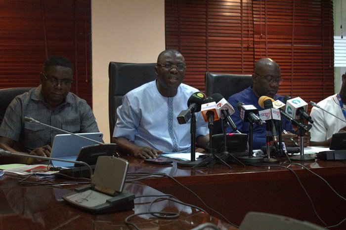 • Dr Amin Adam addressing the media