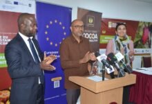 Mr Irchad Razaaly (middle) with Dr Isaac Manu and Ms Priya Gujadhur during the launch Photo: Victor A. Buxton
