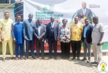 • Professor Samuel Kaba Akoriyea (middle) with the Steering Committee members