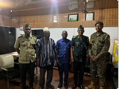DCOI Lawrence Agyei Agyapong (second from right) with Mr Yakubu Yussif Castro (middle), Mr. Mustapha Adam (second from left) and others at the meeting