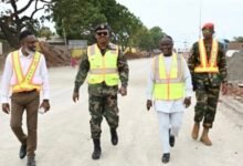 • Brigadier General Paul SeiduTanye-Kulono(second from left) with other officials inspecting on going works