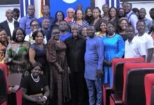 • Mr Kwakye (middle) and the PR officers