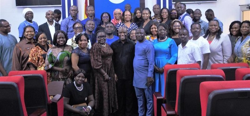 • Mr Kwakye (middle) and the PR officers