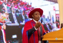 • Professor Ben Honyenuga (inset) addressing the lecture