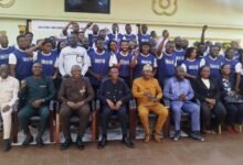 • Mr Morgan Ayawine (seated, fifth from right) with some of the participants after the programme