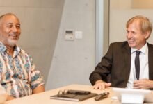 • Mr Mould (left) with Mr Kelhofer