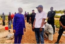 • Mr Adams inspecting some works at the site