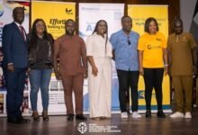 • Mrs Fiagbenu (fourth from left) with other speakers at the event