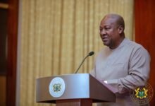• President Mahama (inset) addressing the chiefs