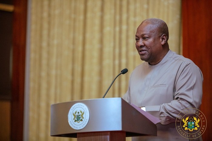 • President Mahama (inset) addressing the chiefs