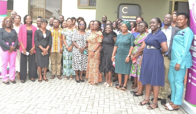 • Ms Patricia B. Akakpo (middle) with the participants Photo: Victor A. Buxton