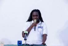 Prof. Klutse (inset) speaking at the event