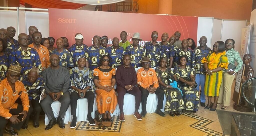 • Officials of SSNIT with the pensioners