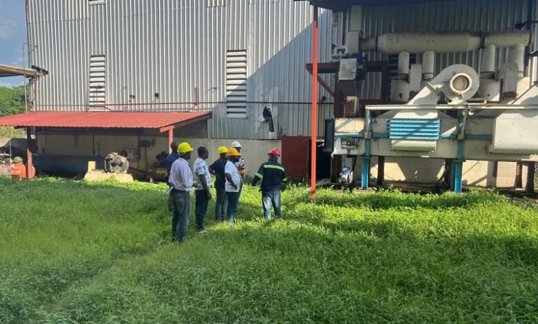 • Dr Peter Boamah Otokunor and his entourage touring some part of the factory
