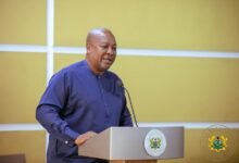 • President Mahama addressing the freight forwarders