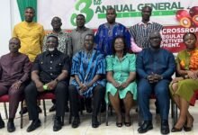 Mr Gbana (seated first from left), Dr Okrah (Seated second from left) with other dignitaries at the meeting
