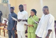 The Northern and North East GJA Executives taking their oath