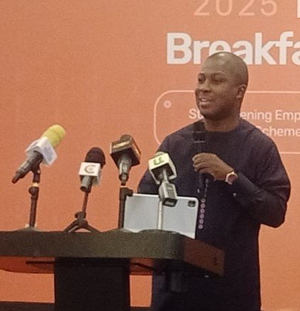 • Mr Biney speaking at the event