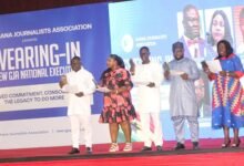 • Jusotitchee rP daigunl itBaarifefso ela-uBnocnhninieg t(hinef rporonjte octf t h e Pmhioct)o s: wVeicatorirn gA . Buxton in the new GJA national executives Photo: Ebo Gorman