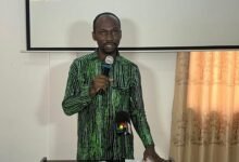 Dr Richard Obeng Boafo (inset) addressing the participants at the training