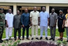 Mr Nikpe (middle) with the newly constituted board members of DVLA