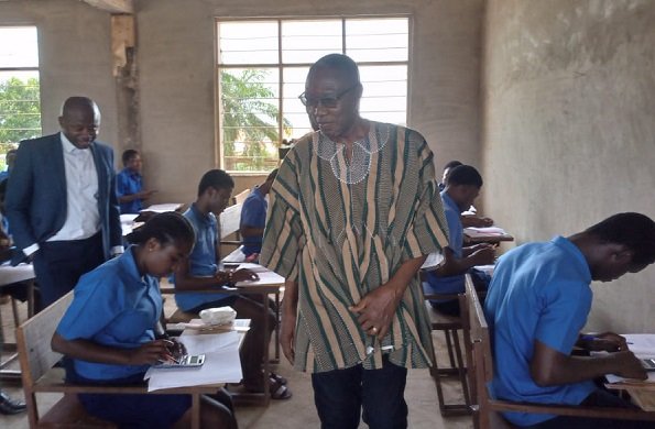 • Deputy Minister for Education, Dr Clement Abas Apaak at the monitoring TVET exams in the Ashanti region