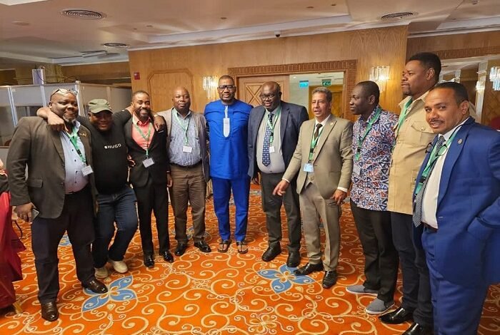 • The Executive Board members of AFMMW after the meeting