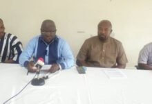 • Mr George Sika (second from left) addressing the journalist