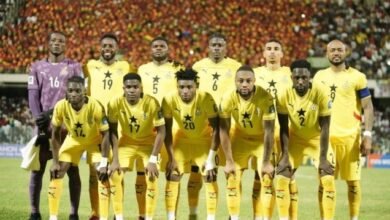 A line-up of the Black Stars