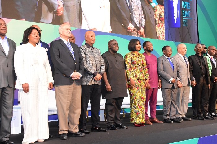 Mr Julius Debrah (fifth from left) with other political representatives at the closing ceremony Photo Seth Osabukle