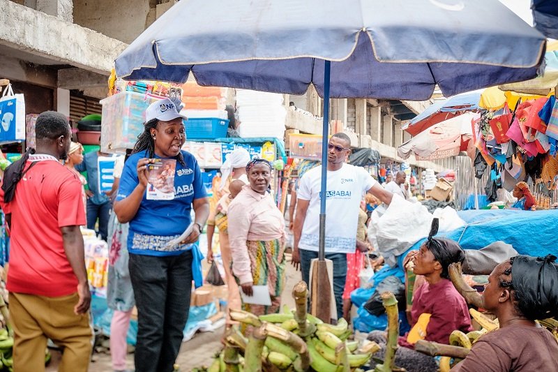 • Eunice Budu Nyarko (second from left) educating market women in Kumasi