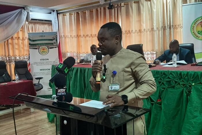 Mr Foster Akwasi Asante (inset) addressing participants at the conference
