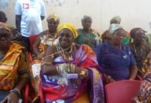 • Mama Atonuwor V at the outdooring ceremony at Abutia-Teti