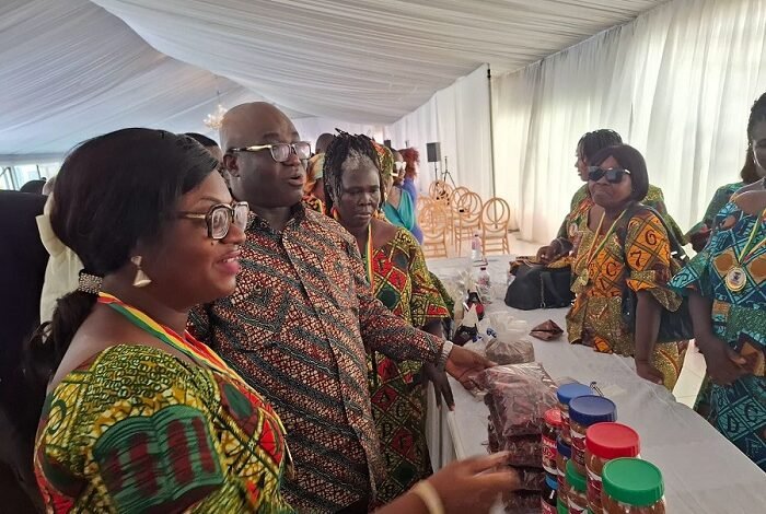 Mr Eric Opoku touring food exhibition at the event