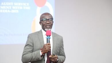 • Mr Lokko speaking to reporters at the programme