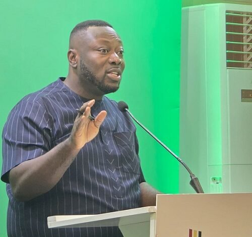 • Mr George Opare Addo addressing the press during the Government Accountability Series