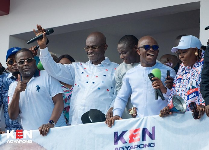 • Mr Ken Agyapong (second from left) and his supporters