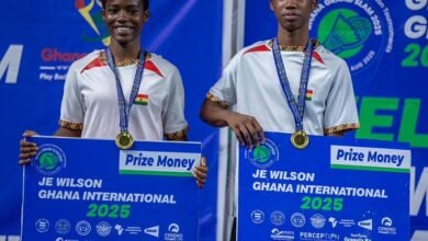 • Mixed doubles champions Ama Korama Adu